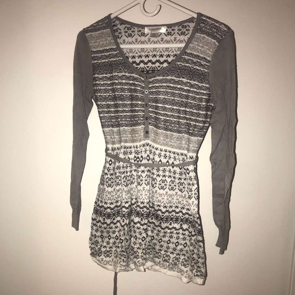 Gray patterned sweater